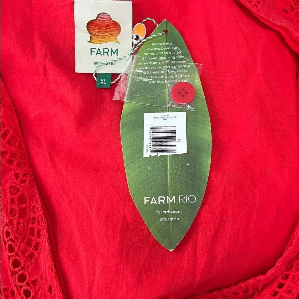 NWT! FARM Rio Red Eyelet Romper - Picture 9 of 11
